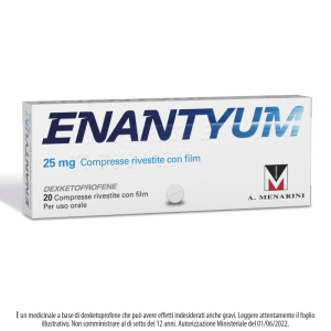 enantyum 20 compresse rivestite 25 mg bugiardino cod: 044938013 