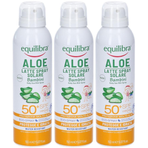 Acquista Online equilibra® aloe latte spray solare bambini spf 50+ 3x150 ml e Cerca l'offerta più bassa
