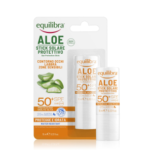 Equilibra aloe stick solare protettivo spf50+ contorno occhi labbra 10ml