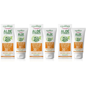 Acquista Online equilibra aloe vitaminica crema solare viso anti-age spf 30 3x75 ml e Cerca l'offerta più bassa