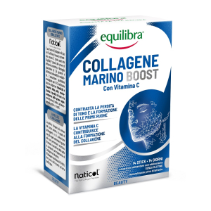 Equilibra collagene marino integratore per il mantenimento del tono e l'elasticità della pelle 14 stick