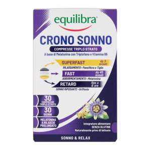 Equilibra crono sonno integratore per favorire il sonno e il rilassamento 30 compresse