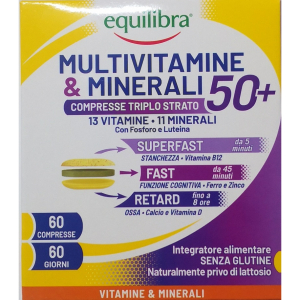 Equilibra multivitamine & minerali 50+ integratore di vitamine e minerali 2 astucci da 30 compresse