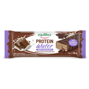 Acquista Online equilibra protein wafer gusto cioccolato con golosa copertura di cioccolato a latte 35 grammi e Cerca l'offerta più bassa