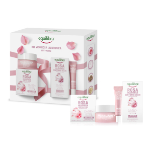 Equilibra viso kit rosa ialuronica anti aging 1 rosa ialuronica crema viso anti aging 50 ml + 1 rosa ialuronica contorno occhi liftante 15 ml
