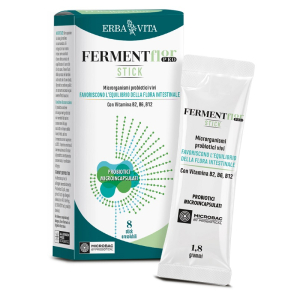 Acquista Online erba vita fermentflor pro - stick integratore con microrganismi probiotici vivi per il benessere intestinale, 8 stick orosolubili e Cerca l'offerta più bassa
