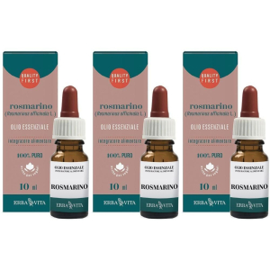 Acquista Online erba vita olio essenziale di rosmarino integratore alimentare 3x10 ml e Cerca l'offerta più bassa