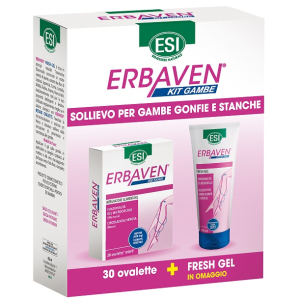 Esi erbaven kit gambe gonfie integratore 30 ovalette retard + fresh gel 100ml