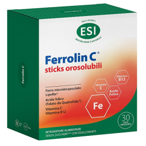 Esi ferrolin c integratore alimentare di ferro e vitamina c 30 stick orosolumbili