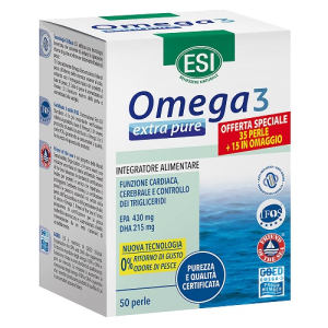 Esi omega 3 extra pure 50 perle integratore epa dha salute cuore e cervello