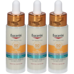 Acquista Online eucerin oil control tocco secco siero viso giorno spf50+ 3x30 ml e Cerca l'offerta più bassa