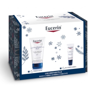 Acquista Online Eucerin urea repair xmas pack 2026 urea repair 5% urea crema mani 75 ml + acute lip balm 10 ml e Cerca l'offerta più bassa
