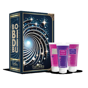 Euphidra cofanetto di natale bobidibu - scrub corpo esfoliante 100 ml + doccia gel idratante 100 ml + crema corpo idratante 100 ml