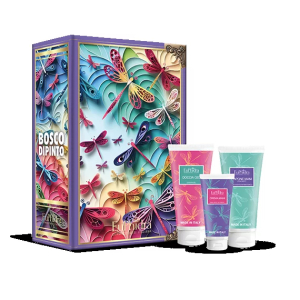 Euphidra cofanetto di natale bosco dipinto - doccia gel idratante 100 m + sapone mani idratante 100 ml + crema mani nutriente 50 ml