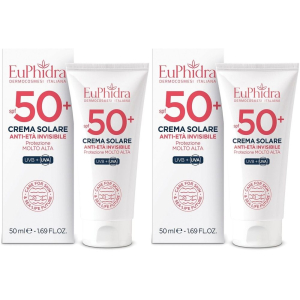 Acquista Online euphidra crema solare anti-età invisibile spf 50+ set da 2 2x50 ml cre e Cerca l'offerta più bassa