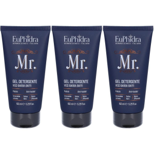 Acquista Online euphidra mr. detergente viso barba baffi 3x150 ml soluzione e Cerca l'offerta più bassa
