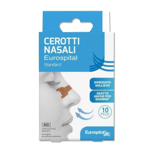 Eurospital cerotti nasali standard sollievo immediato in caso di congestione nasale 10 pezzi
