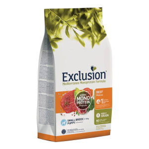 Exclusion cane mediterraneo monoproteico noble grain small breed puppy manzo 500gr