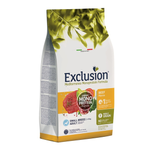 Acquista Online exclusion mediterraneo monoprotein noble grain adult beef small 7 kg e Cerca l'offerta più bassa
