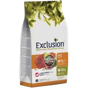 Acquista Online exclusion mediterraneo monoprotein noble grain puppy beef large 12 kg e Cerca l'offerta più bassa