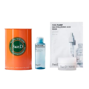 Faced cofanetto di natale 2024 hydra cleanse - acqua micellare instant glow + crema antipollution firming spf15 + maschera pure plump ha4 hyaluronic acid