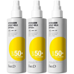 Compra Online faced hydrasun spray milk spf50+ 3x150 ml e Trova l'offerta più bassa