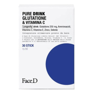 Compra Online faced pure drink glutatione & vitamina c - integratore antiossidante per il benessere della pelle - 30 stick pronti da bere e Trova l'offerta più bassa
