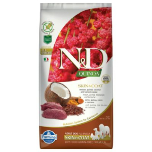 Farmina cane n&d quinoa skin&coat adulto medium&maxi cervo, quinoa, cocco & curcuma 7 kg