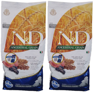 Compra Online farmina® n&d ancestral grain agnello e mirtillo per cuccioli medi gr e Trova l'offerta più bassa