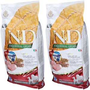 Compra Online farmina® n&d ancestral grain chicken & pomegranate light medium maxi e Trova l'offerta più bassa