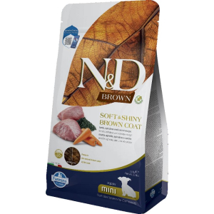 Farmina n&d brown crocchette per cuccioli mini agnello spirulina carot