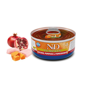 Farmina n&d pumpkin con zucca pollo & melograno wet food per gatti adu