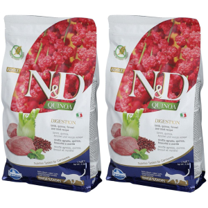 Compra Online farmina® n&d quinoa digestion adult set da 2 2x1500 g pellets e Trova l'offerta più bassa