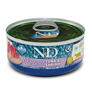 Compra Online farmina natural & delicious natural tonno & gamberetti per gatti 140g e Trova l'offerta più bassa