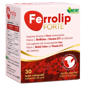 Compra Online ferrolip forte integratore di ferro con vitamine 30 bustine orodispersibili e Trova l'offerta più bassa
