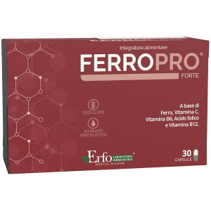 Ferropro forte integratore per la formazione dei globuli rossi e la riduzione della stanchezza 30 capsule