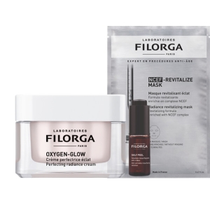 Compra Online Filorga oxygen-glow cofanetto skincare illuminante e perfezionante viso con crema 50 ml + peeling anti-macchie 5 ml e maschera ncef 20 ml e Trova l'offerta più bassa
