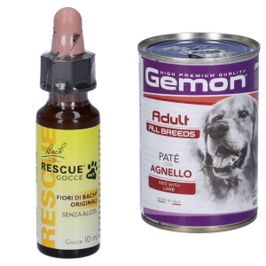 Compra Online fiori di bach rescue pet gocce + monge gemon paté agnello cani adulti e Trova l'offerta più bassa