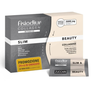 Fisiodiur collagen intensive doppia azione  slim & beauty 30stick pronti da bere con collagene marino