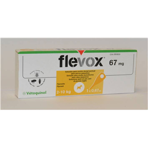 flevox spoton 1 pipette 0,67 ml cani 2-10 kg bugiardino cod: 104253012 