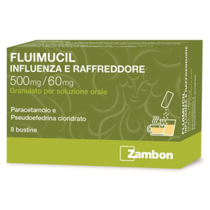 fluimucil influenza raffr 500 mg + 60 mg bugiardino cod: 040356014 
