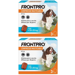 Compra Online frontpro x3 compresse masticabili, antiparassitario per cani (10-25kg) e Trova l'offerta più bassa