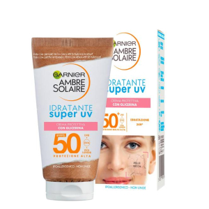 Garnier ambre solaire - idratante super uv spf50+ crema viso solare, 50ml