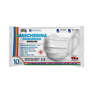 gda mascherina chirungica tnt 10 pezzi bugiardino cod: 981295621 