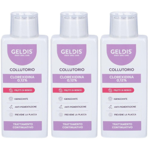 Acquista Online geldis clorexidina 0,12% frutti di bosco 3x200 ml collutorio e Cerca il miglior prezzo