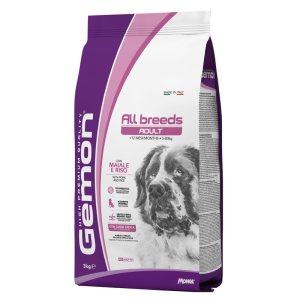 Gemon all breeds adult maiale e riso cibo secco per cani adulti sacco 3 kg 4684