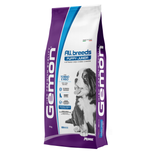 Gemon all breeds puppy junior tonno/riso cibo secco per cani cuccioli sacco 15 kg 4684