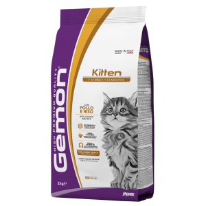 Gemon cat kitten pollo e riso cibo secco per gattini in accrescimento sacco 2kg 4684