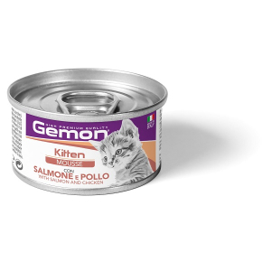 Acquista Online gemon gatto kitten mousse salmone pollo 85gr (lattina) e Cerca il miglior prezzo