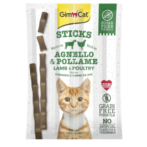 Gimborn gimcat gatto snack grain free sticks agnello pollame 4pz 20gr